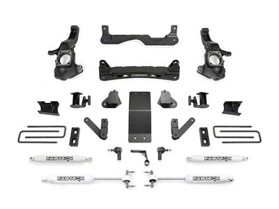 Fabtech 4-Inch Suspension Lift Kit with Performance Shocks (20-24 4WD Silverado 2500 HD Double Cab, Crew Cab)