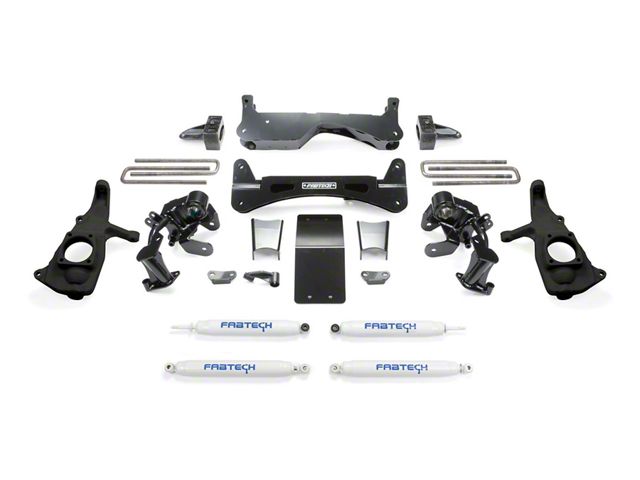 Fabtech 6-Inch Raised Torsion Suspension Lift Kit with Performance Shocks (11-19 Silverado 2500 HD Extended/Double Cab, Crew Cab)
