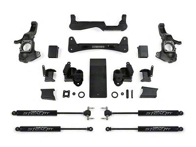 Fabtech 6-Inch Raised Torsion Suspension Lift Kit with Stealth Shocks (20-24 4WD 6.6L Duramax Silverado 2500 HD Double Cab, Crew Cab)