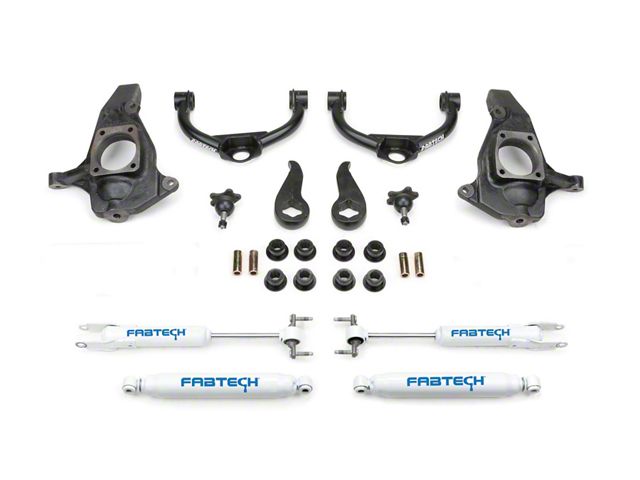 Fabtech 3.50-Inch Ball Joint Upper Control Arm Suspension Lift Kit with Performance Shocks (11-19 Silverado 3500 HD Double Cab, Crew Cab)