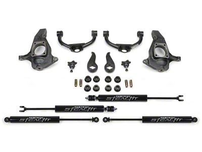 Fabtech 3.50-Inch Ball Joint Upper Control Arm Suspension Lift Kit with Stealth Shocks (11-19 Silverado 3500 HD Double Cab, Crew Cab)