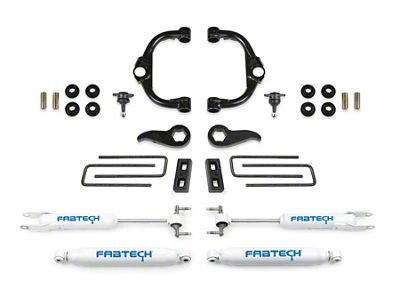 Fabtech 3.50-Inch Ball Joint Upper Control Arm Suspension Lift Kit with Performance Shocks (20-24 4WD Silverado 3500 HD Double Cab, Crew Cab)
