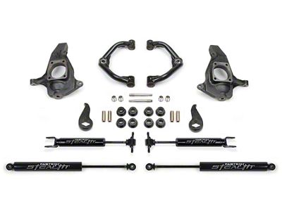 Fabtech 3.50-Inch Uniball Upper Control Arm Suspension Lift Kit with Stealth Shocks (11-19 Silverado 3500 HD Double Cab, Crew Cab)