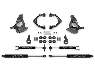 Fabtech 3.50-Inch Uniball Upper Control Arm Lift Kit with Stealth Shocks (11-19 Silverado 3500 HD Extended/Double Cab, Crew Cab)