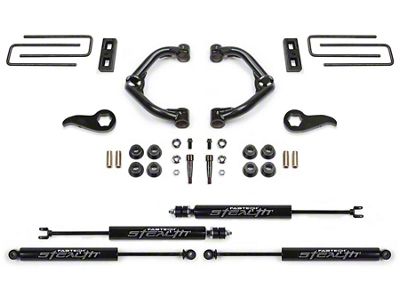 Fabtech 3.50-Inch Uniball Upper Control Arm Suspension Lift Kit with Stealth Shocks (20-25 4WD Silverado 3500 HD Double Cab, Crew Cab)