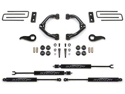 Fabtech 3.50-Inch Uniball Upper Control Arm Suspension Lift Kit with Stealth Shocks (20-24 4WD Silverado 3500 HD Double Cab, Crew Cab)