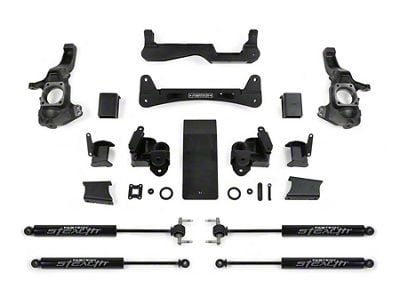 Fabtech 6-Inch Raised Torsion Suspension Lift Kit with Stealth Shocks (20-24 4WD 6.6L Duramax Silverado 3500 HD Double Cab, Crew Cab)