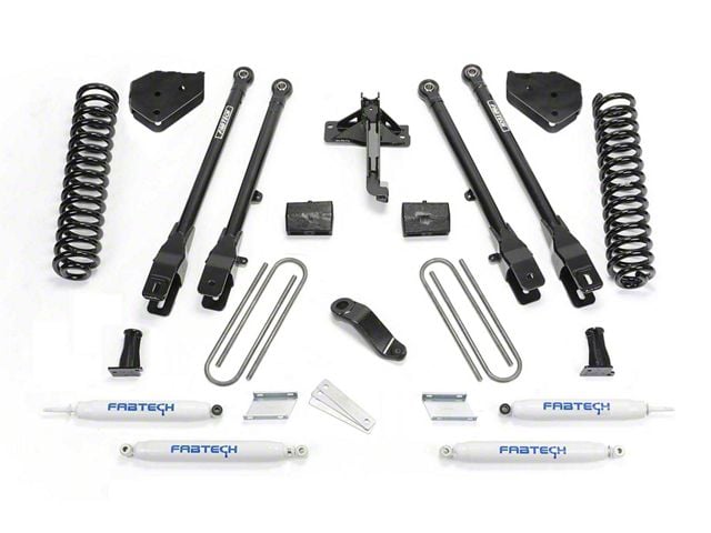 Fabtech 4-Inch 4-Link Lift Kit with Performance Shocks (17-22 4WD 6.2L F-250 Super Duty)