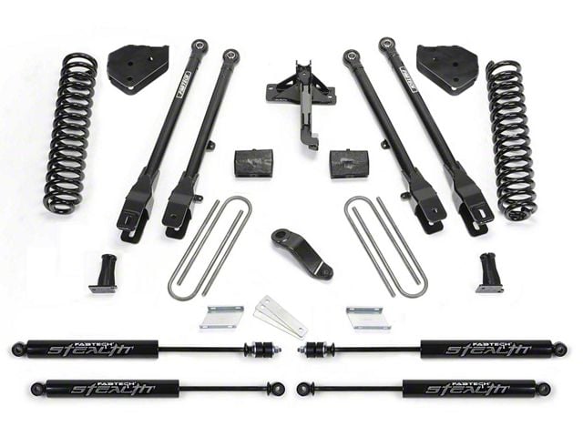 Fabtech 4-Inch 4-Link Lift Kit with Stealth Shocks (17-22 4WD 6.2L F-250 Super Duty)