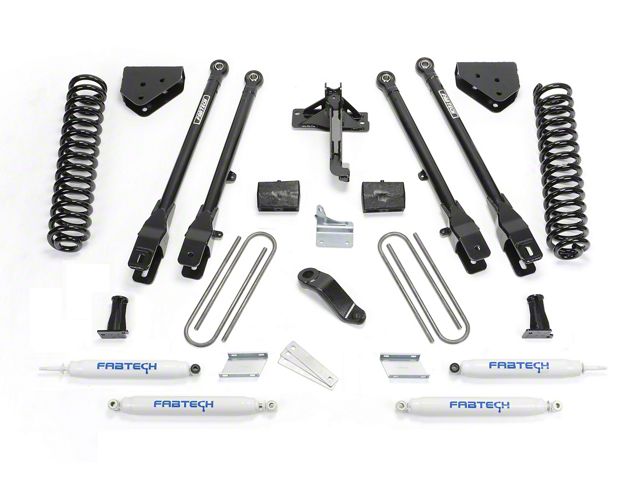 Fabtech 6-Inch 4-Link Suspension Lift Kit with Performance Shocks (11-16 4WD F-250 Super Duty)