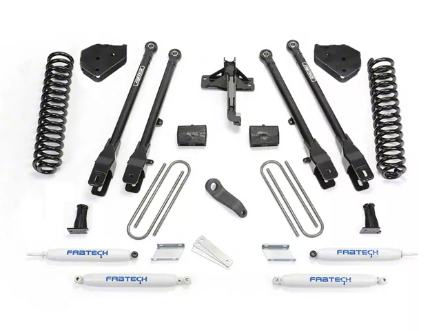 Fabtech 6-Inch 4-Link Suspension Lift Kit with Performance Shocks (17-22 4WD 6.2L F-250 Super Duty)