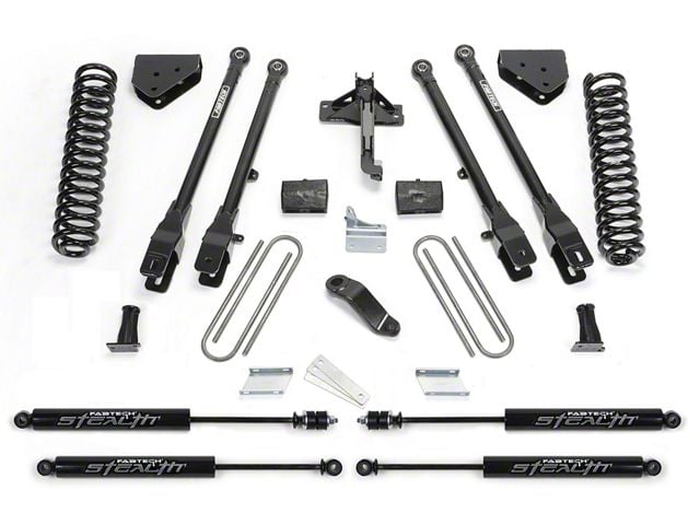 Fabtech 6-Inch 4-Link Suspension Lift Kit with Stealth Shocks (11-16 4WD F-250 Super Duty)