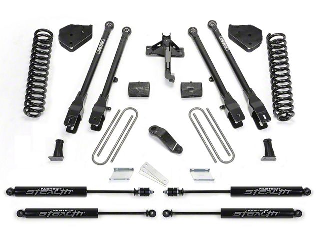 Fabtech 6-Inch 4-Link Suspension Lift Kit with Stealth Shocks (17-22 4WD 6.7L Powerstroke F-250 Super Duty)