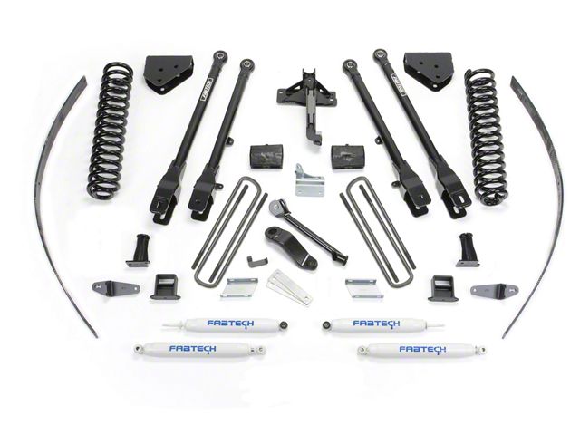 Fabtech 8-Inch 4-Link Suspension Lift Kit with Performance Shocks (11-16 4WD F-250 Super Duty w/ Factory Overland Springs)