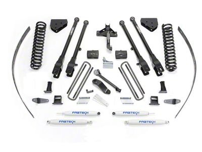 Fabtech 8-Inch 4-Link Suspension Lift Kit with Performance Shocks (11-16 4WD F-250 Super Duty w/ Factory Overland Springs)
