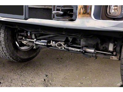 Fabtech Dual Dirt Logic Reservoir Steering Stabilizer for 6 to 8-Inch Lift; Opposing Style (11-25 4WD F-250 Super Duty)
