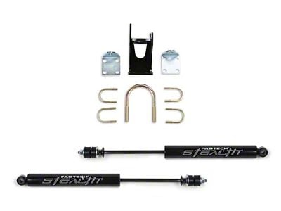 Fabtech Dual Stealth Steering Stabilizer for 6 to 8-Inch Lift; Opposing Style (11-24 4WD F-250 Super Duty)