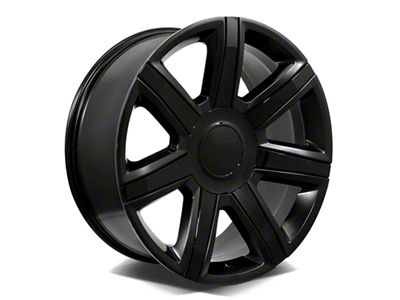 Factory Style Wheels Platinum Style Satin Black with Gloss Black Inserts 6-Lug Wheel; 24x9.5; 24mm Offset (07-13 Silverado 1500)