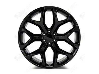 Factory Style Wheels Snowflake Style Gloss Black 6-Lug Wheel; 24x10; 30mm Offset (07-13 Silverado 1500)
