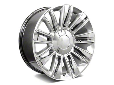 Diamond Style Hyper Silver with Chrome Inserts 6-Lug Wheel; 22x9; 24mm Offset (07-14 Tahoe)