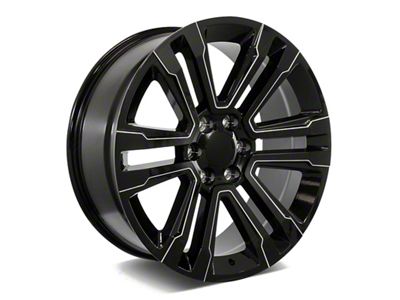 Factory Style Wheels SLT Style Gloss Black Milled 6-Lug Wheel; 26x10; 31mm Offset (07-14 Tahoe)