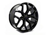 Snowflake Style Gloss Black 6-Lug Wheel; 22x9; 24mm Offset (07-14 Tahoe)