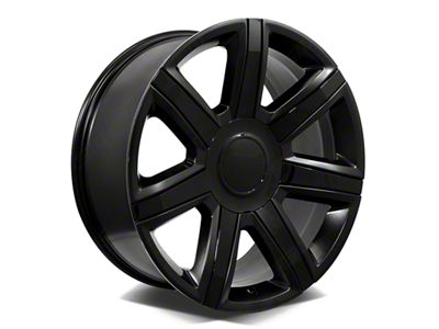 Factory Style Wheels Diamond Style Satin Black with Gloss Black Inserts 6-Lug Wheel; 22x9; 24mm Offset (07-14 Yukon)