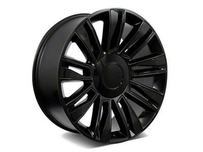 Factory Style Wheels Diamond Style Satin Black with Gloss Black Inserts 6-Lug Wheel; 24x9.5; 24mm Offset (14-18 Sierra 1500)