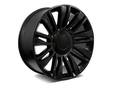 Factory Style Wheels Diamond Style Satin Black with Gloss Black Inserts 6-Lug Wheel; 26x9.5; 25mm Offset (14-18 Sierra 1500)