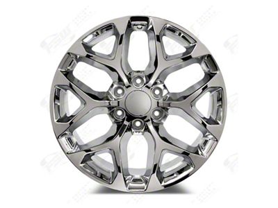 Factory Style Wheels Snowflake Style Chrome 6-Lug Wheel; 22x9; 24mm Offset (14-18 Sierra 1500)