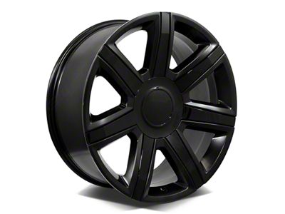 Factory Style Wheels Platinum Style Satin Black with Gloss Black Inserts 6-Lug Wheel; 26x9.5; 25mm Offset (14-18 Silverado 1500)