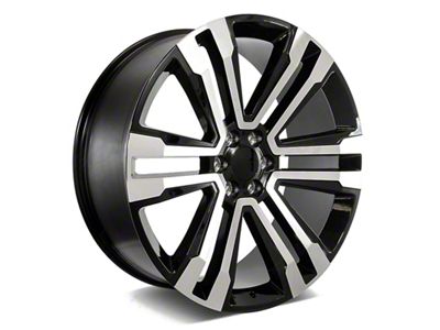 SLT Style Gloss Black Machined 6-Lug Wheel; 24x10; 31mm Offset (14-18 Silverado 1500)