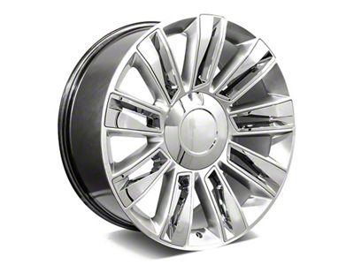 Factory Style Wheels Diamond Style Hyper Silver with Chrome Inserts 6-Lug Wheel; 24x9.5; 24mm Offset (15-20 Tahoe)