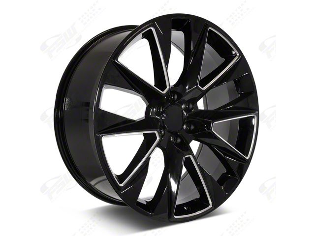 Factory Style Wheels RST Style Gloss Black Milled 6-Lug Wheel; 24x10; 31mm Offset (15-20 Yukon)