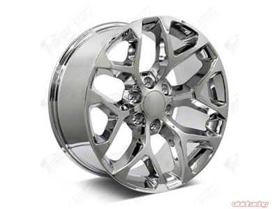 Factory Style Wheels Snowflake Style Chrome 6-Lug Wheel; 24x10; 30mm Offset (15-20 Yukon)