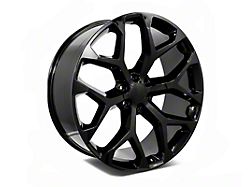 Snowflake Style Gloss Black 6-Lug Wheel; 22x9; 24mm Offset (15-20 Yukon)