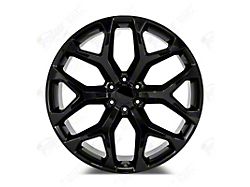 Snowflake Style Gloss Black 6-Lug Wheel; 24x10; 30mm Offset (15-20 Yukon)