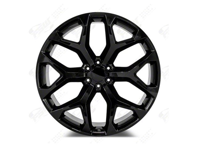 Factory Style Wheels Snowflake Style Gloss Black 6-Lug Wheel; 24x10; 30mm Offset (99-06 Sierra 1500)