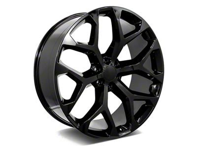 Snowflake Style Gloss Black 6-Lug Wheel; 26x10; 31mm Offset (99-06 Sierra 1500)