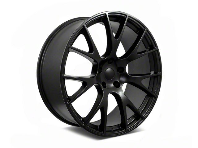 Factory Style Wheels Hellcat Style Satin Black 5-Lug Wheel; 24x10; 25mm Offset (02-08 RAM 1500, Excluding Mega Cab)