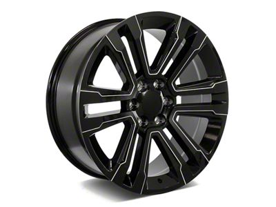 SLT Style Gloss Black Milled 6-Lug Wheel; 26x10; 31mm Offset (19-26 Sierra 1500)