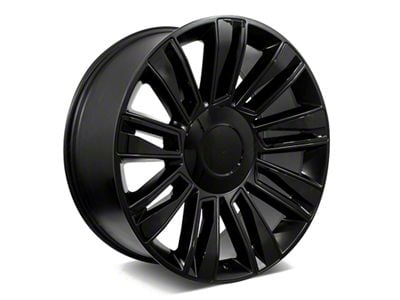 Factory Style Wheels Diamond Style Satin Black with Gloss Black Inserts 6-Lug Wheel; 26x9.5; 25mm Offset (19-24 Silverado 1500)