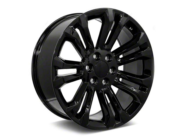 Factory Style Wheels LT 1500 Style Gloss Black 6-Lug Wheel; 22x9; 24mm Offset (21-24 Tahoe)