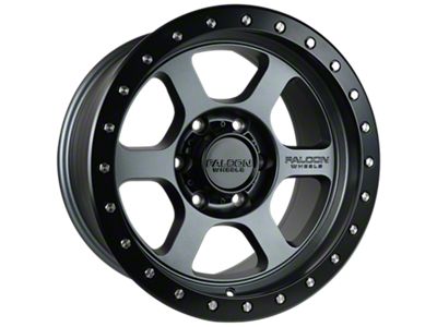 Falcon Wheels T1 Series Matte Gunmetal with Matte Black Ring 6-Lug Wheel; 17x9; -12mm Offset (24-25 Ranger)