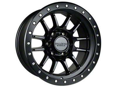 Falcon Wheels T7 Series Matte Black with Matte Black Ring 6-Lug Wheel; 17x9; -12mm Offset (2024 Ranger)