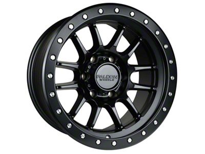 Falcon Wheels T7 Series Matte Black with Matte Black Ring 6-Lug Wheel; 17x9; -12mm Offset (24-26 Ranger)