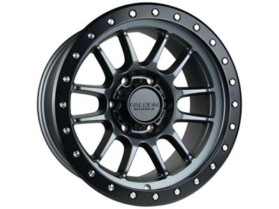 Falcon Wheels T7 Series Matte Gunmetal with Matte Black Ring 6-Lug Wheel; 17x9; -12mm Offset (2024 Ranger)