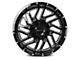 Falcon Wheels F2 Series Glossy Black with Diamond Milling 6-Lug Wheel; 20x12; -44mm Offset (07-13 Sierra 1500)