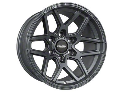 Falcon Wheels T9 Series Full Matte Gunmetal 6-Lug Wheel; 17x9; -25mm Offset (07-13 Sierra 1500)