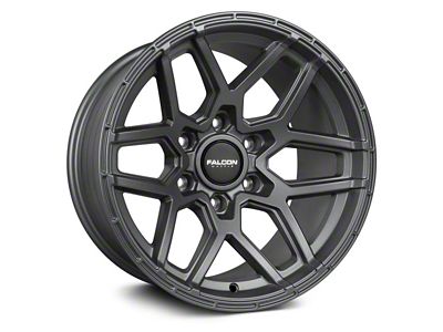 Falcon Wheels T9 Series Full Matte Gunmetal 6-Lug Wheel; 17x9; -38mm Offset (07-13 Sierra 1500)